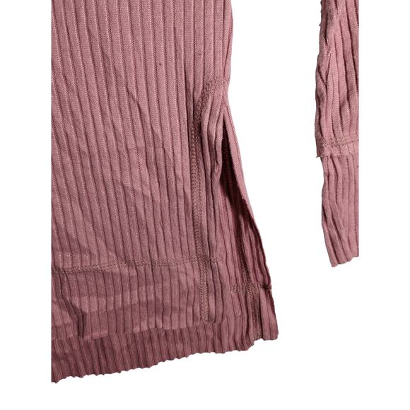 Oversized VNeck Ribbed Sweater Wild Fable Mauve XS Pink Relaxed Asymmetrical Hem - Picture 2 of 13